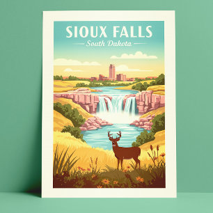 Vintage Sioux Falls South Dakota Postkarte