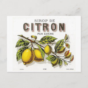 Vintage Sirop de Citron Werbung Postkarte