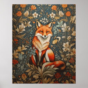 Vintage sitzender Fuchs, inspiriert von William Mo Poster