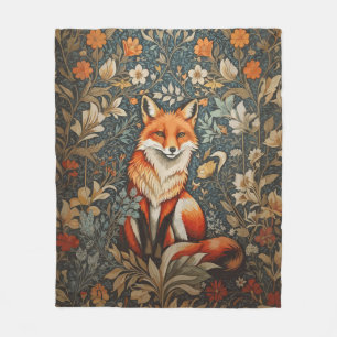 Vintage Sitzender Fuchs William Morris Inspiriert Fleecedecke