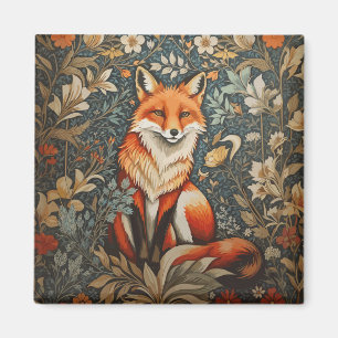 Vintage Sitzender Fuchs William Morris Inspiriert Magnet