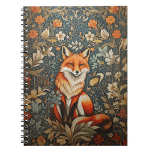 Vintage Sitzender Fuchs William Morris Inspiriert Notizblock