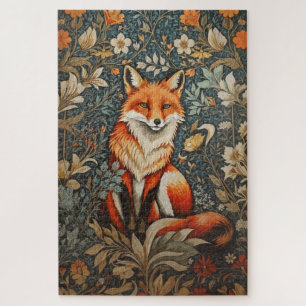 Vintage Sitzender Fuchs William Morris Inspiriert  Puzzle