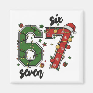 Vintage Six Seven 67 Meme 67 Weihnachten Feiertag Magnet