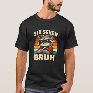 Vintage Six Seven Bruh Waschbär Sonnenbrille Meme T-Shirt