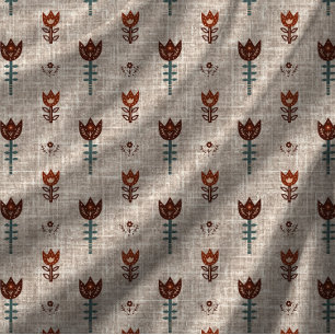 Vintage Skandinavien Folk Art Tulip Imitate Linken Fleecedecke