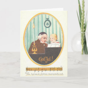 Vintage skandinavische Weihnachtskarte Feiertagskarte