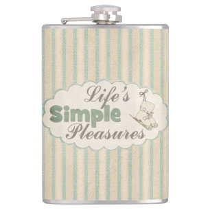 Vintage Skate niedliche Winterquote gestreift Flachmann