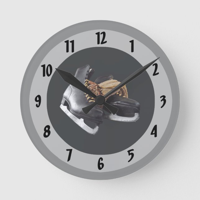 Vintage Skate Runde Wanduhr (Vorderseite)