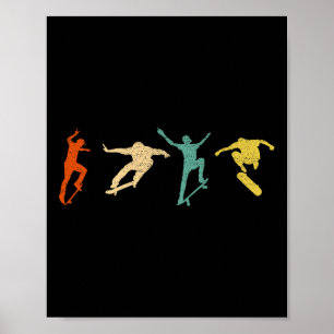 Vintage-Skateboard-Grafikdesign Skateboarder Ska Poster