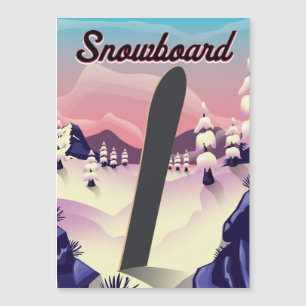 Vintage-Skateboard-Reiseposter Magnetkarte