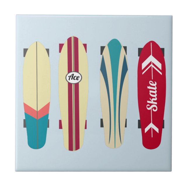 Vintage Skateboards Fliese (Vorderseite)