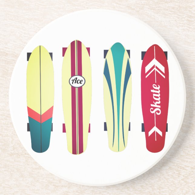 Vintage Skateboards Getränkeuntersetzer (Vorne)