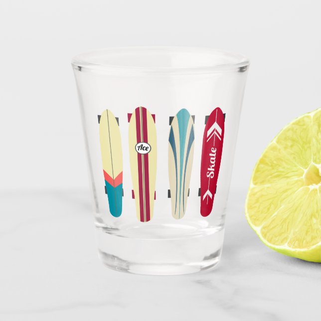 Vintage Skateboards Schnapsglas (Vorderseite)