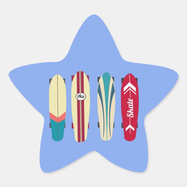 Vintage Skateboards Stern-Aufkleber (Vorderseite)