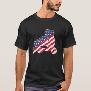 Vintage Skaten 4. Juli Patriotic American Fla T-Shirt