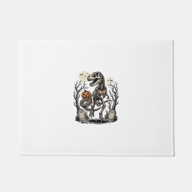 Vintage Skeleton Dinosaur Halloween Graveyard Desi Fußmatte (Vorderseite)