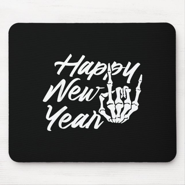 Vintage Skeleton Happy New Year Eve  Mousepad (Vorne)