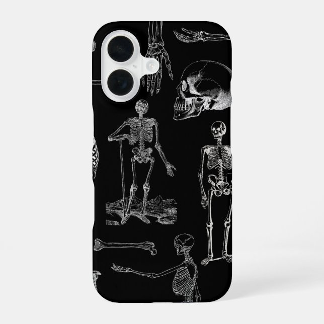 Vintage Skeleton Illustration Phone Case  iPhone 16 Hülle (Rückseite)