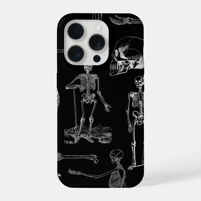 Vintage Skeleton Illustration Phone Case iPhone Hülle (Rückseite)