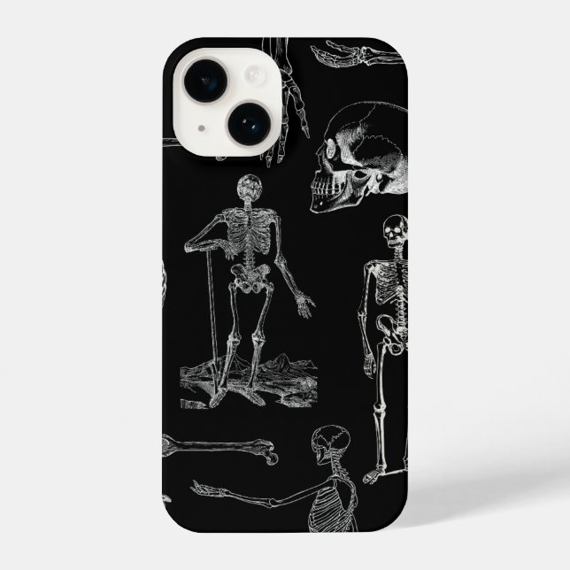Vintage Skeleton Illustration Phone Case iPhone Hülle (Rückseite)
