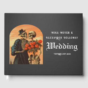 Vintage Skeleton Romantisches Goth Foto Gästebuch