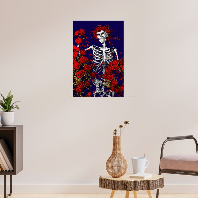 Vintage Skeleton & Roses Poster (Wohnzimmer 3)