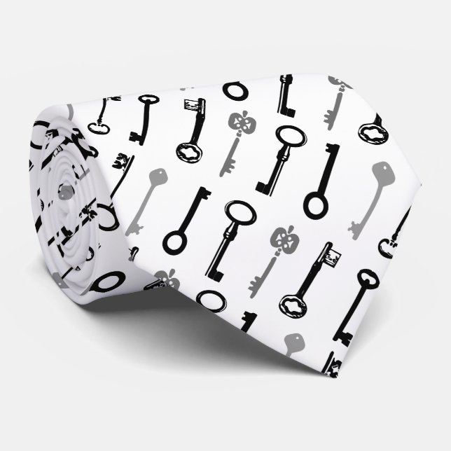 Vintage Skeleton Schlüssel-Krawatte Krawatte (Gerollt)