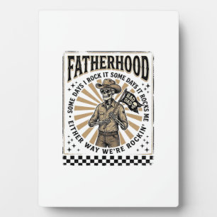 Vintage-Skelett-Cowboy-Vater-Shirt-Design Fotoplatte