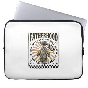 Vintage-Skelett-Cowboy-Vater-Shirt-Design Laptopschutzhülle