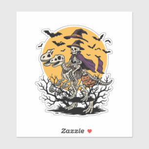 Vintage-Skelett-Dinosaurier-Halloween-Shirt-Design Aufkleber