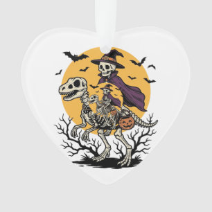 Vintage-Skelett-Dinosaurier-Halloween-Shirt-Design Ornament