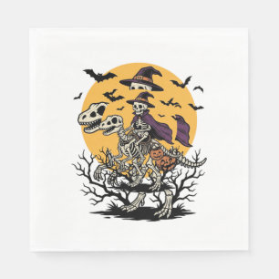 Vintage-Skelett-Dinosaurier-Halloween-Shirt-Design Serviette