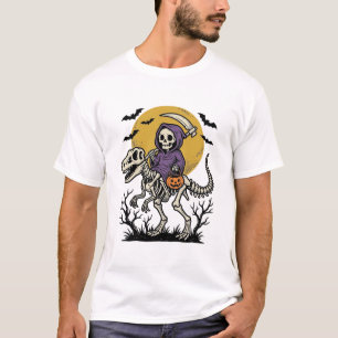Vintage-Skelett-Dinosaurier-Halloween-Shirt-Design T-Shirt