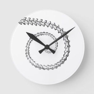 Vintage Skelett eines Eidechse Runde Wanduhr