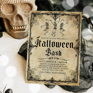Vintage-Skelett-Erwachsene Halloween-Party Einladung