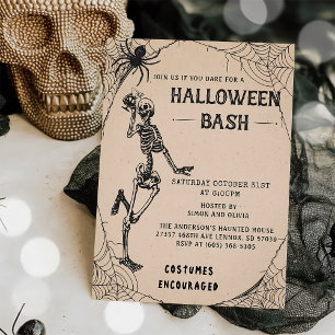 Vintage-Skelett-Erwachsene-Halloween-Party Einladung