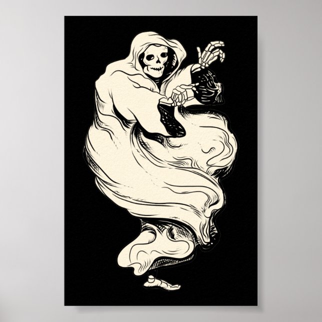 Vintage-Skelett-Geist Poster (Vorne)