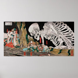 Vintage-Skelett-Gespenst-Ukiyo-e-Plakat Poster