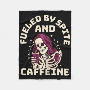 Vintage-Skelett-Halloween von Bosheit und Kaffee a Fleecedecke
