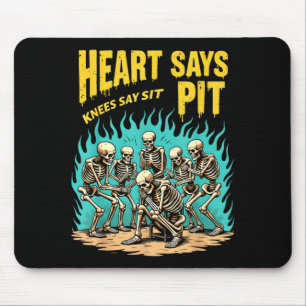 Vintage-Skelett-Herz sagt Pit Knie sagen Sitz Mousepad