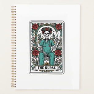 Vintage-Skelett-Krankenschwester-Tarotkarten-Shirt Planer
