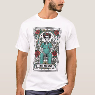 Vintage-Skelett-Krankenschwester-Tarotkarten-Shirt T-Shirt