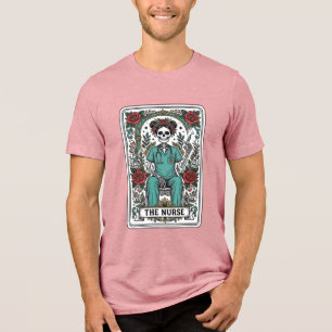 Vintage-Skelett-Krankenschwester-Tarotkarten-Shirt Tri-Blend Shirt