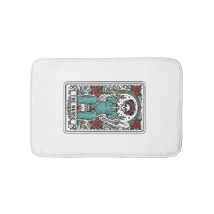 Vintage-Skelett-Krankenschwester-Tarotkartendesign Badematte