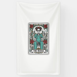 Vintage-Skelett-Krankenschwester-Tarotkartendesign Banner