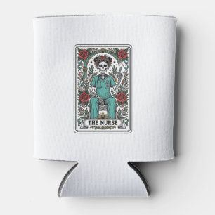 Vintage-Skelett-Krankenschwester-Tarotkartendesign Dosenkühler