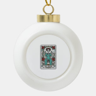 Vintage-Skelett-Krankenschwester-Tarotkartendesign Keramik Kugel-Ornament