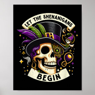 Vintage Skelett Lass die Mummenschanz beginnen Mar Poster