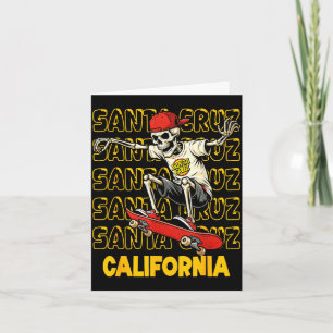 Vintage-Skelett-Skateboard Santa Cruz Kalifornien Karte